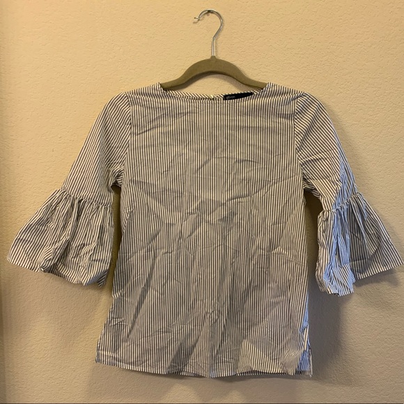 Pinstripe bell sleeve blouse - Picture 1 of 1